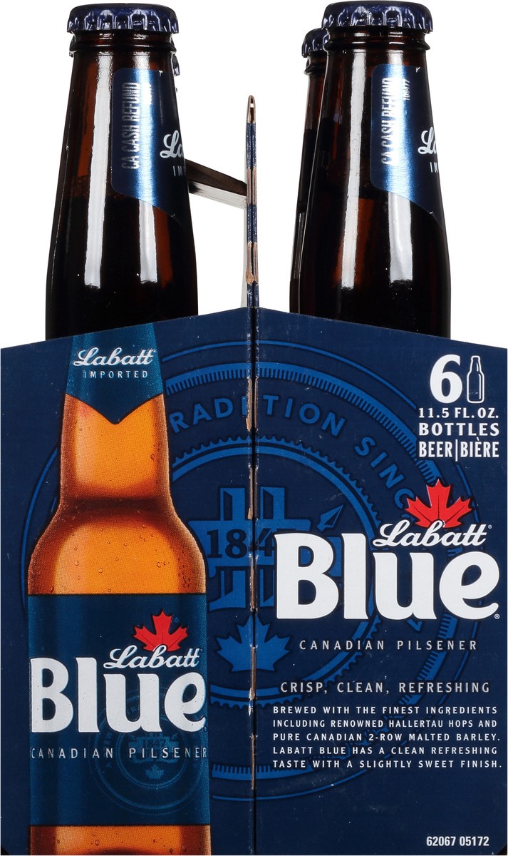 slide 9 of 12, Labatt Blue Canadian Pilsner Beer 6 - 11.5 fl oz Bottles, 6 ct; 11.5 oz