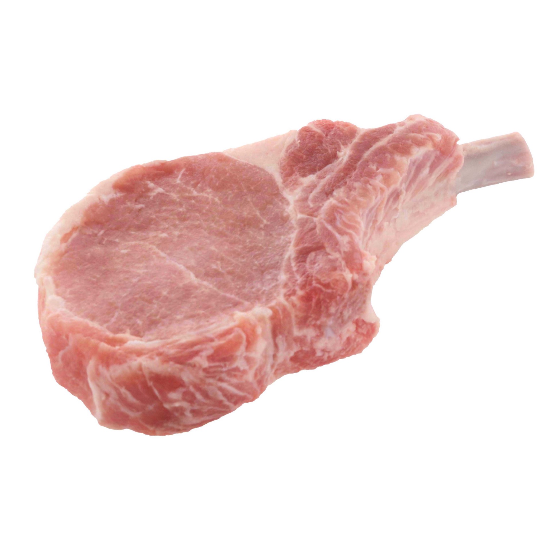 slide 1 of 1, H-E-B Natural Frenched Center Rib Pork Chop, Thick Cut, per lb