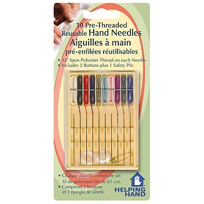 slide 1 of 1, Helping Hand 10 Pre-threaded Reusable Hand Needles, 1 ct