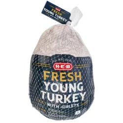 H-E-B Fresh All Natural Whole Young Turkey, 10 - 14 lbs