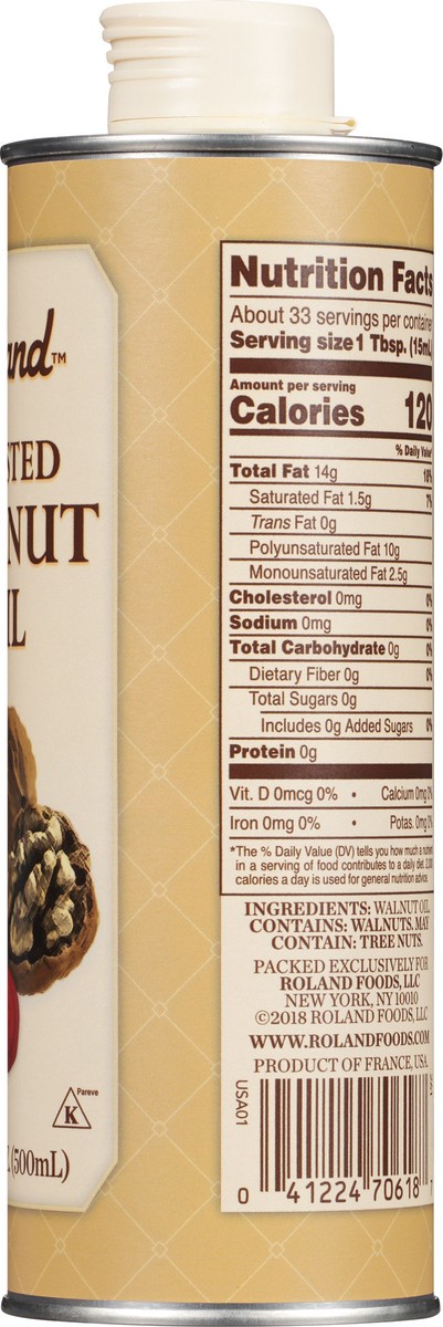 slide 12 of 12, Roland Roasted Walnut Oil 16.9 fl oz, 16.9 fl oz