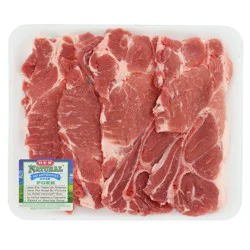 H-E-B Natural Bone-In Boston Butt Pork Steaks - Value Pack