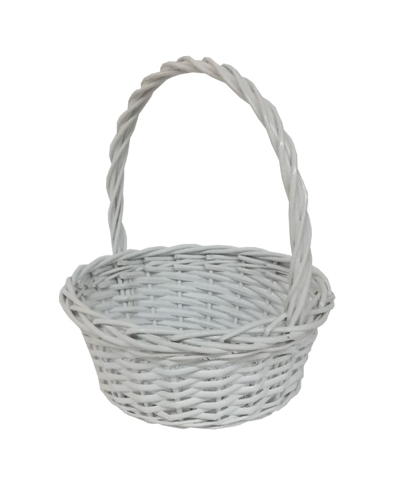 slide 1 of 1, Holiday Home Round Willow Easter Basket - White, 12 in