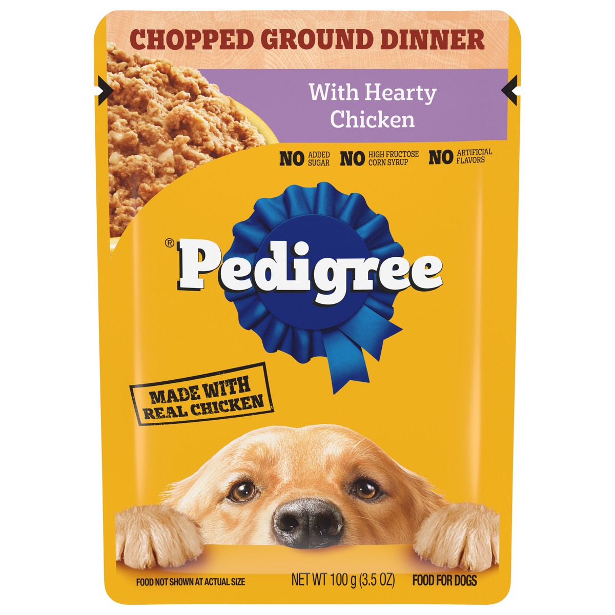 slide 1 of 5, Pedigree Chopped Ground Dinner Hearty Chicken Dog Food 3.5 oz, 3.5 oz