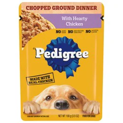 Pedigree Chopped Ground Dinner Hearty Chicken Dog Food 3.5 oz