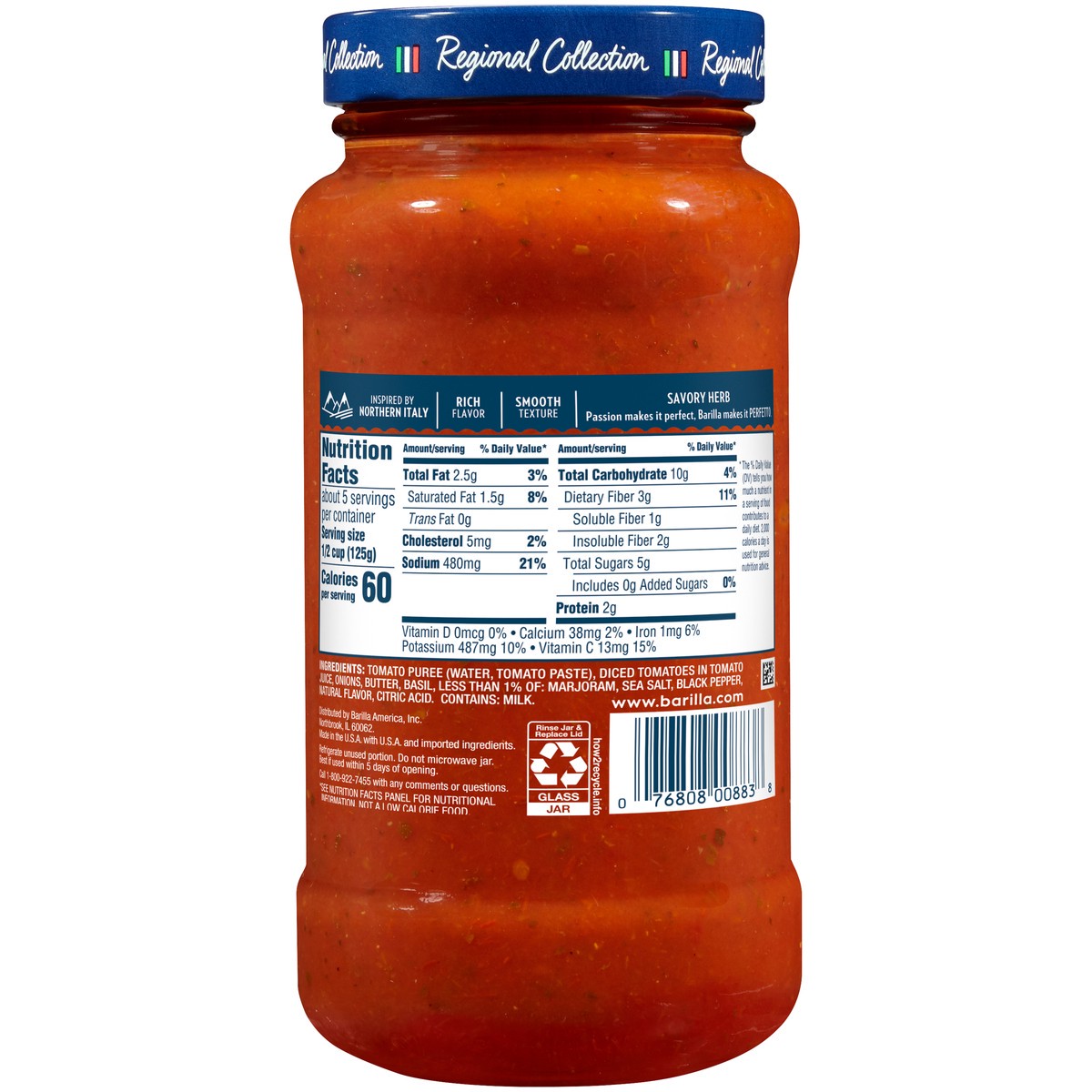 slide 3 of 3, Barilla Savory Herb Pasta Sauce 24 oz. Jar, 24 oz