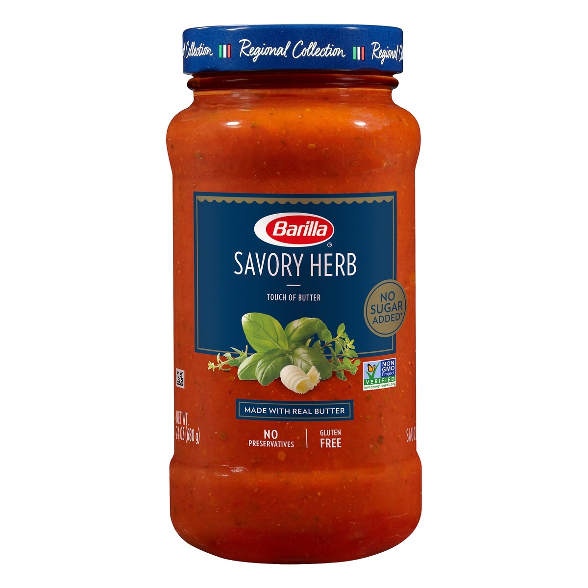 slide 1 of 3, Barilla Savory Herb Pasta Sauce 24 oz. Jar, 24 oz