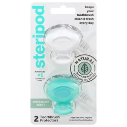 Steripod Peppermint Scent Toothbrush Protectors 2 Each