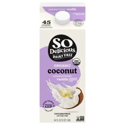 So Delicious UHT Unsweetened Vanilla Coconut Milk, Half Gallon, 64oz.