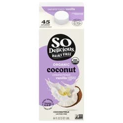 So Delicious UHT Unsweetened Vanilla Coconut Milk, Half Gallon, 64oz.