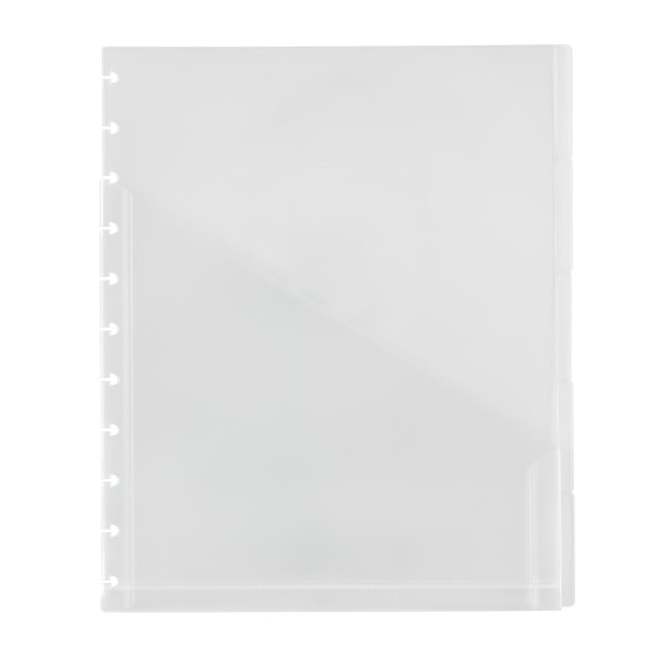 slide 1 of 3, TUL Discbound Pocket Tab Dividers, Letter Size, Clear, Pack Of 5 Dividers, 5 ct