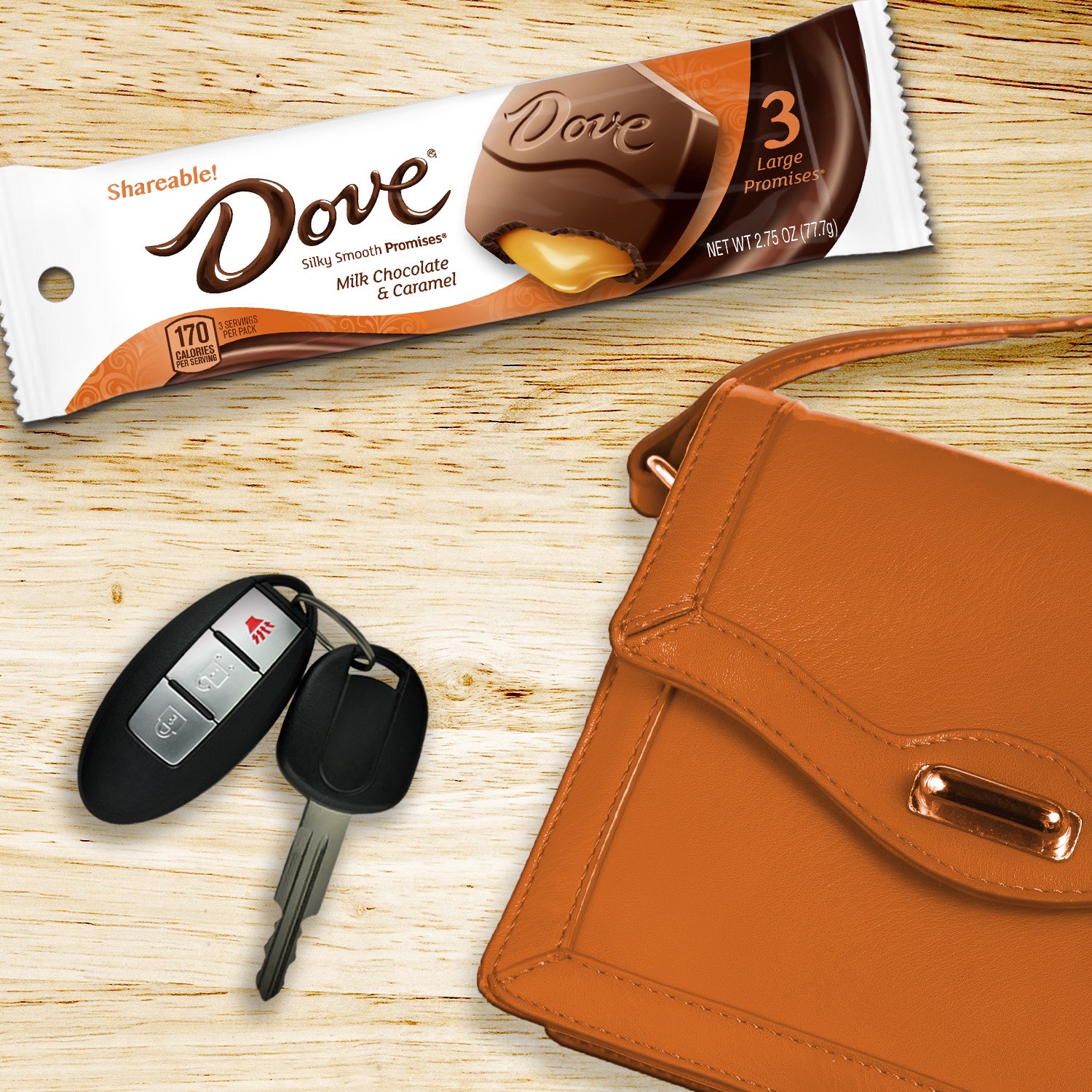 slide 6 of 8, DOVE Large PROMISES Milk Chocolate Caramel Candy, 2.75 oz Pack, 2.75 oz