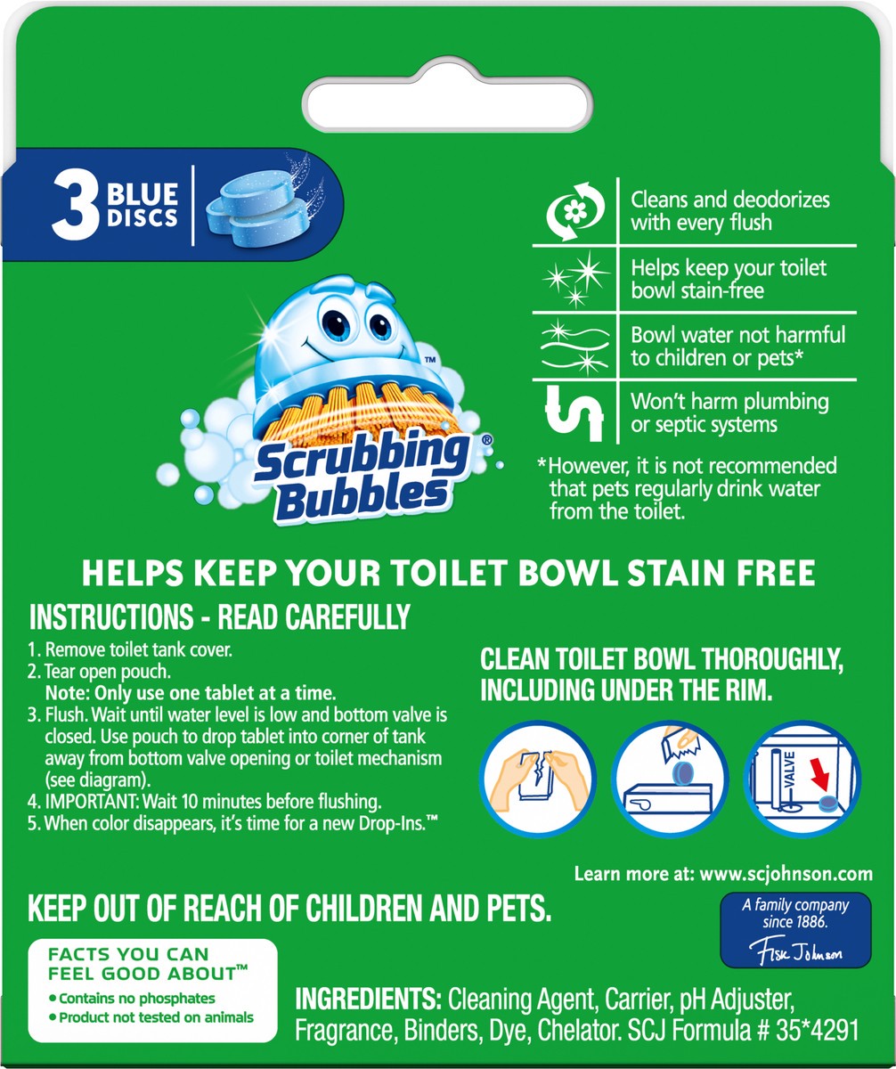 slide 5 of 6, Scrubbing Bubbles Drop-Ins Toilet Cleaning Tablets, Toilet Bowl Stain Remover - 3ct, 4.23 oz