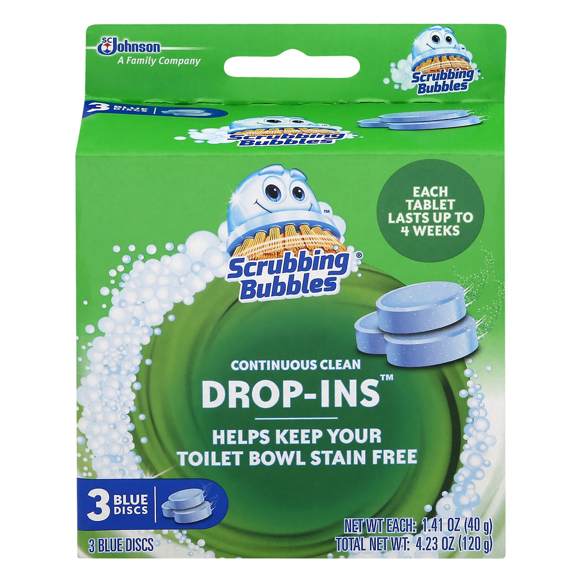 slide 1 of 1, Scrubbing Bubbles Drop-Ins Toilet Cleaning Tablets, Toilet Bowl Stain Remover - 3ct, 