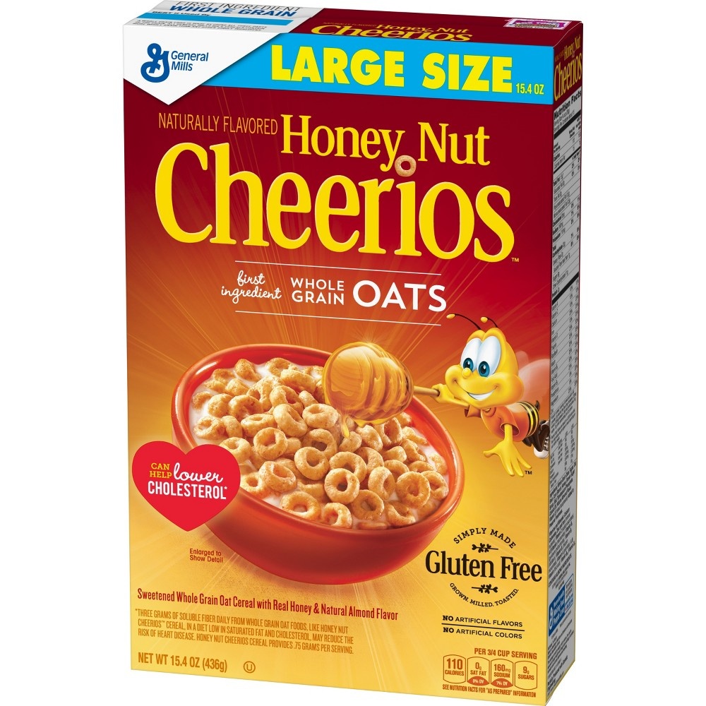 slide 3 of 4, Honey Nut Cheerios Heart Healthy Cereal, 15.4 OZ Large Size Box, 15.4 oz