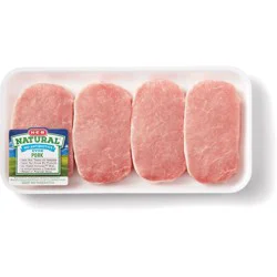 H-E-B Natural Boneless Center Loin Pork Chops
