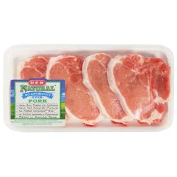 H-E-B Natural Bone-in Center Loin Pork Chops, Thin Cut