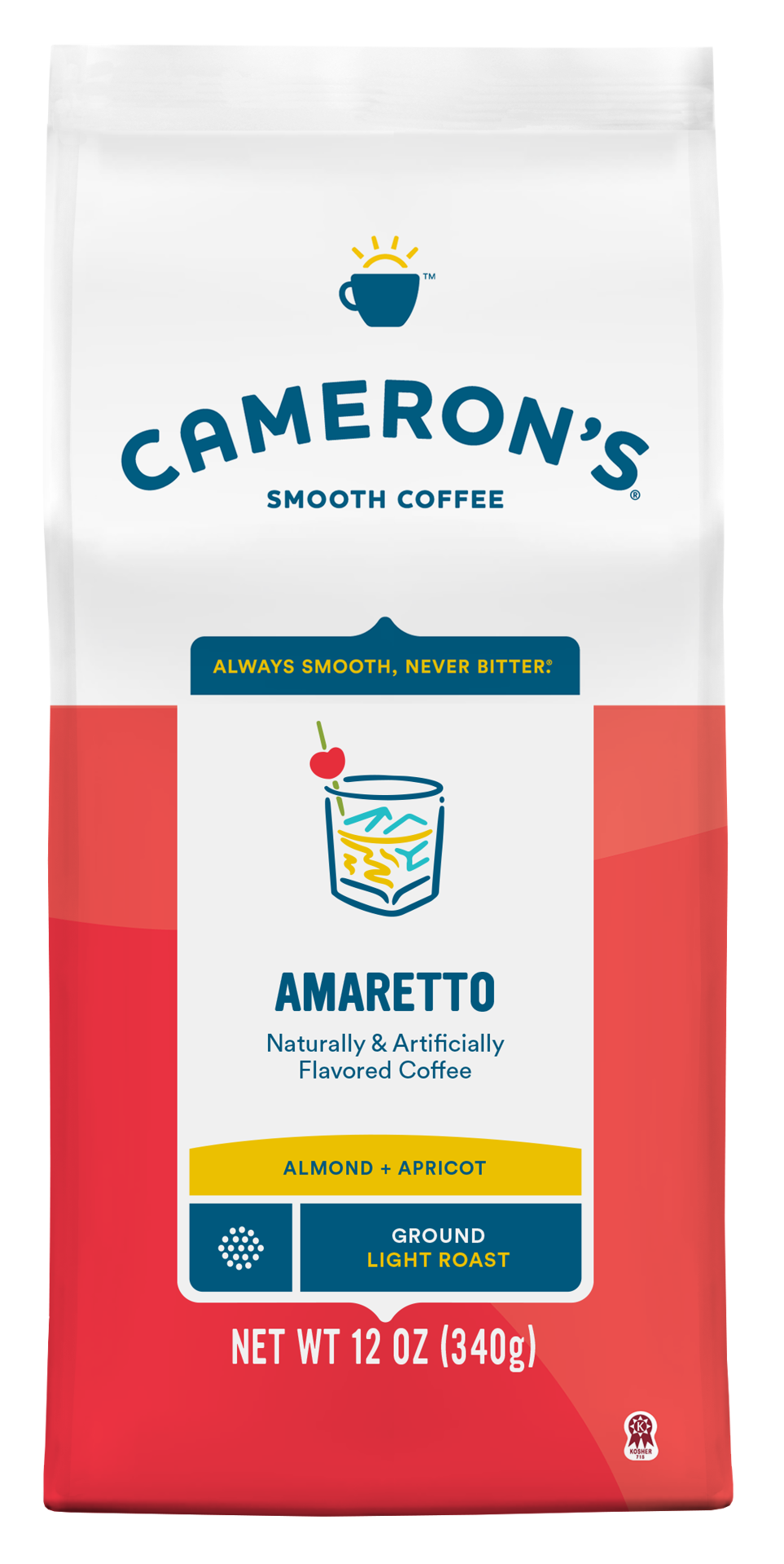 slide 1 of 9, Cameron's Coffee Roasted Ground Coffee Bag, Flavored, Amaretto, 12oz, 12 oz