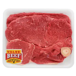 H-E-B Value Beef Bone-In Round Steaks - Value Pack