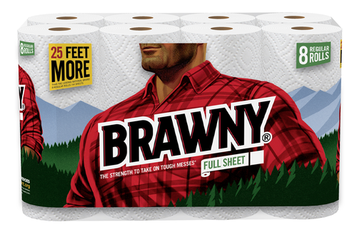 slide 1 of 1, Brawny Regular Roll Paper Towels, 8 ct