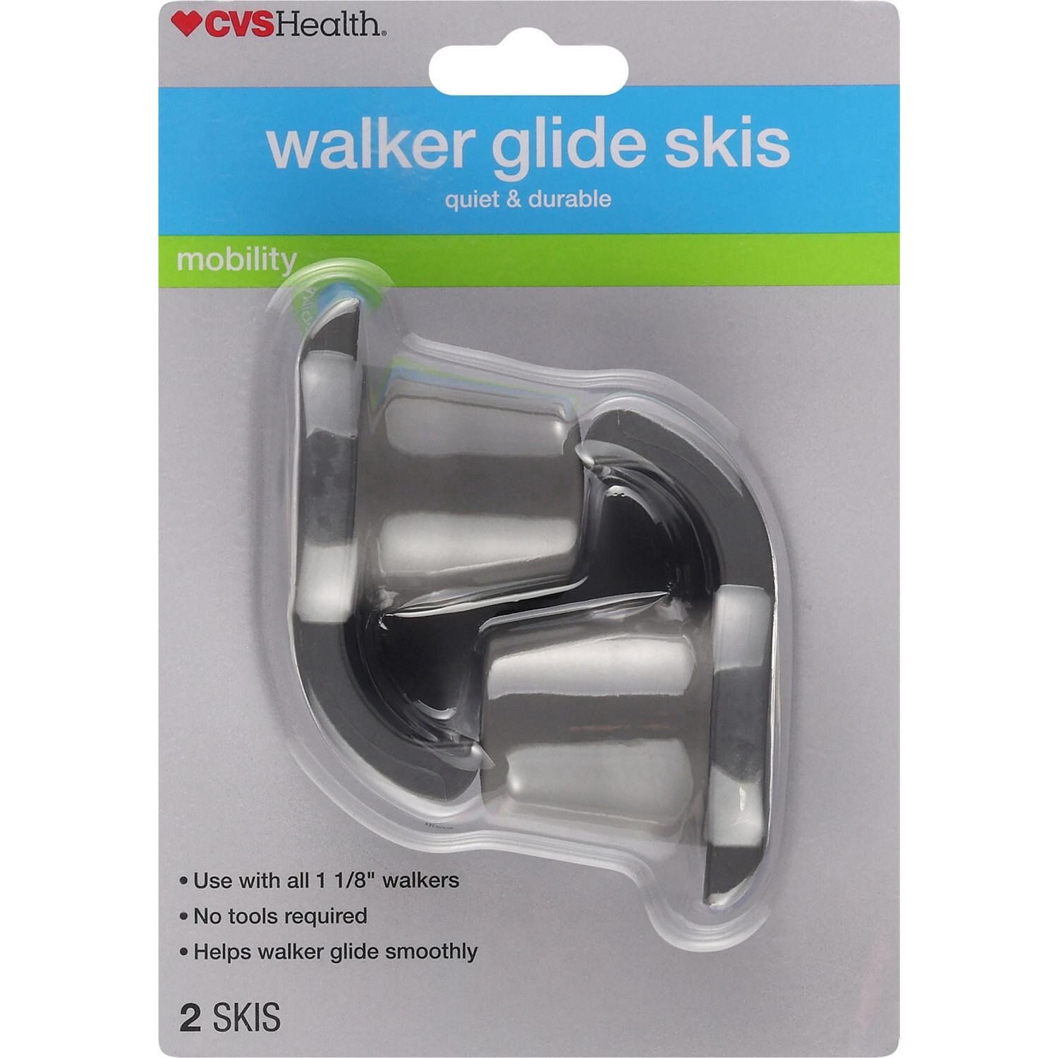 slide 1 of 3, Cvs Walker Rubber Glide Skis, 2 Ct, 2 ct