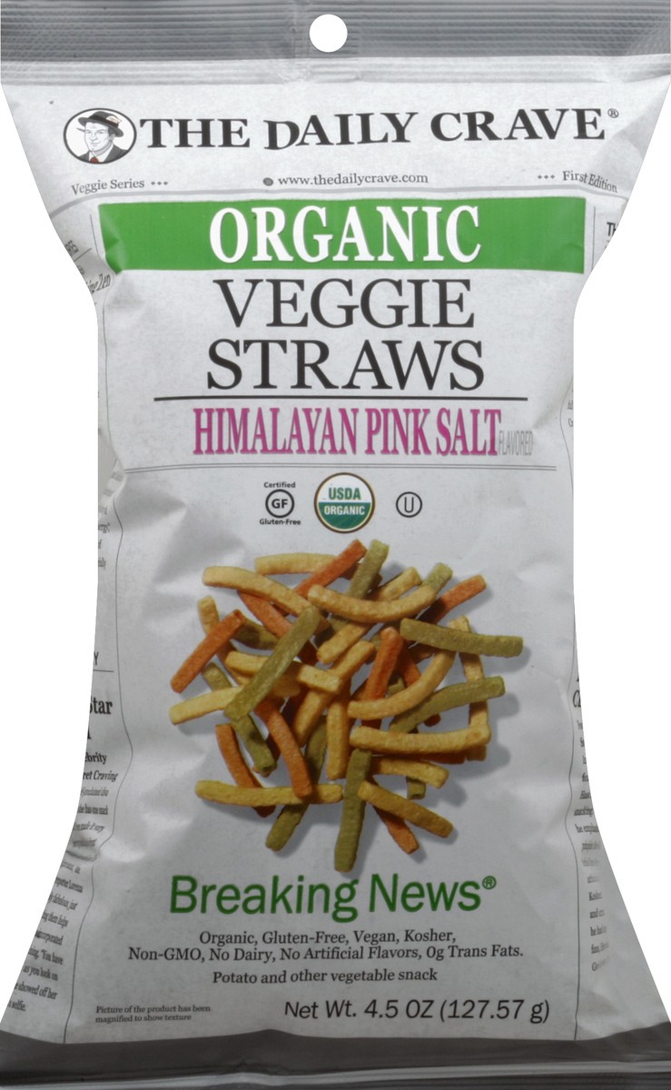 slide 1 of 5, The Daily Crave Veggie Straws Organic, 4.5 oz