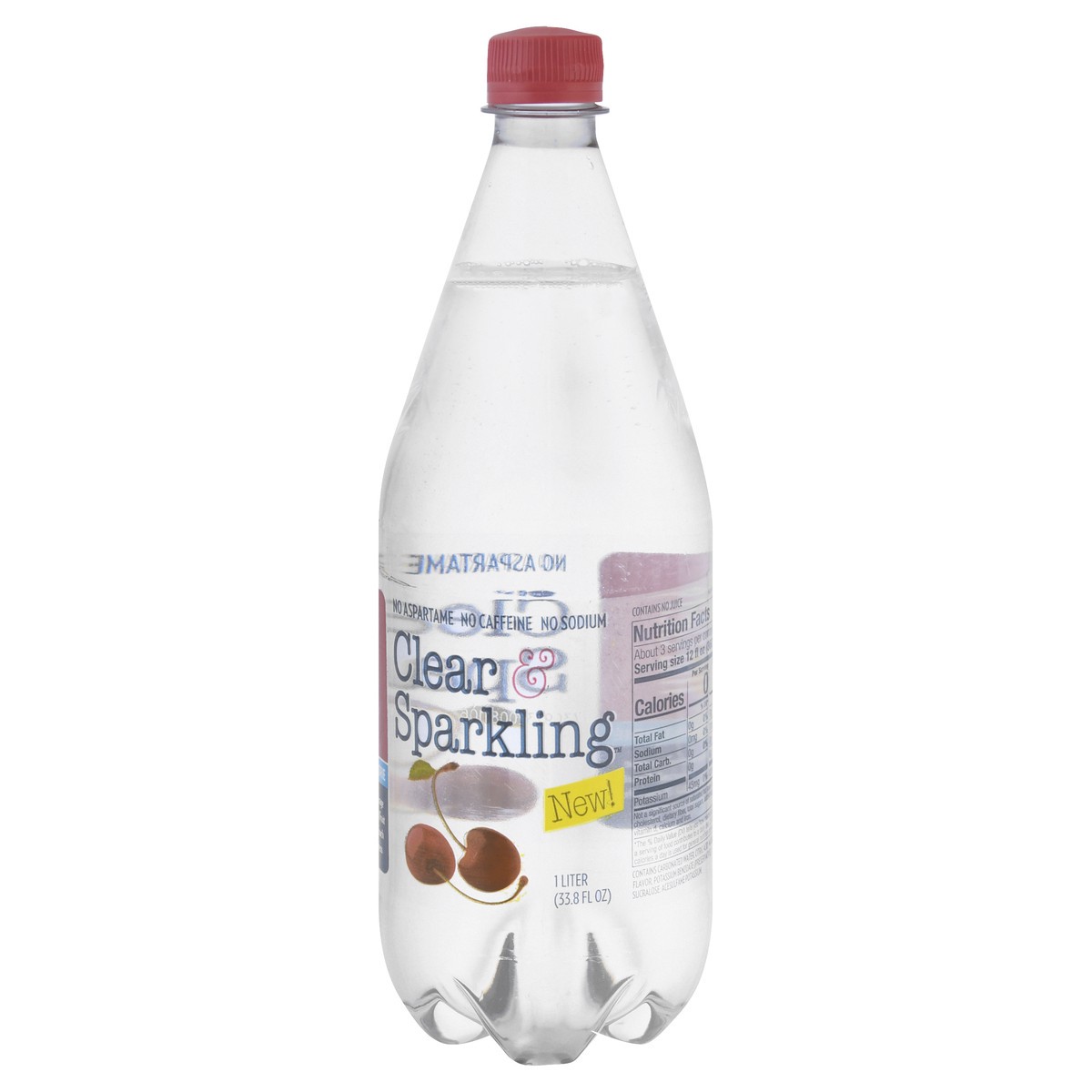 slide 9 of 13, Clear & Sparkling Wild Cherry Water Beverage - 1 l, 1 l
