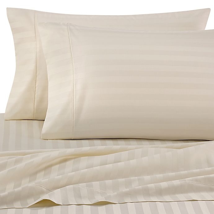 slide 1 of 1, Wamsutta Damask Stripe 500-Thread-Count PimaCott California King Sheet Set - Ivory, 1 ct