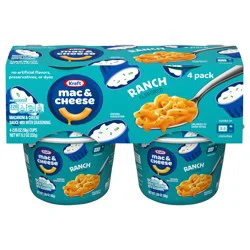 Kraft Mac and Cheese, 4 Cups, for Easy Dinner or Dinner Sides, Ranch Flavored, No Artificial Flavors, Preservatives or Dyes, 2.05 oz
