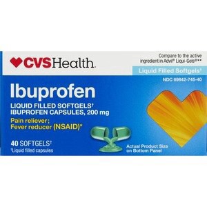 slide 1 of 1, CVS Health Ibuprofen 200 Mg Liquid Filled Softgels, 40 Ct, 1 ct