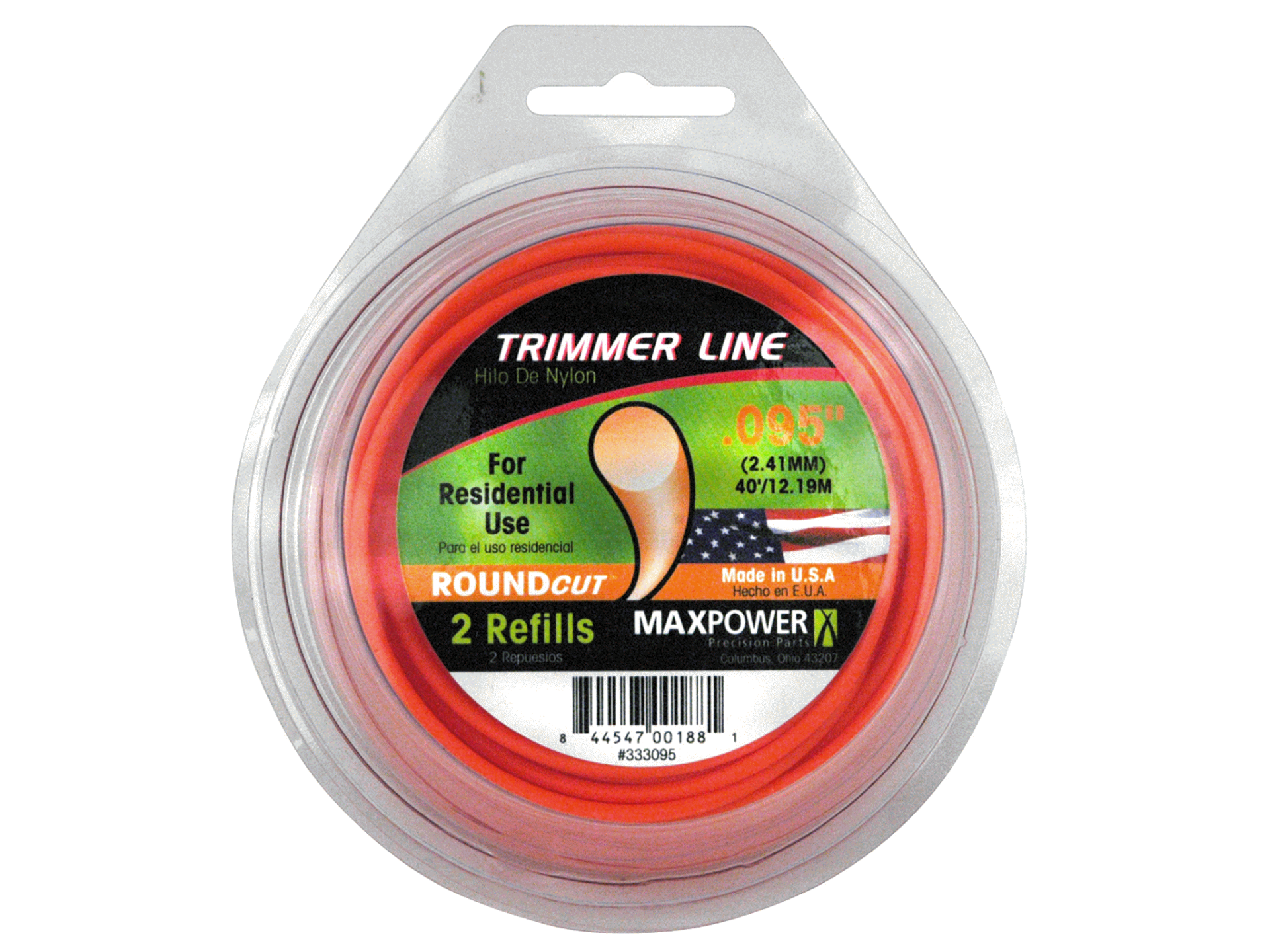 slide 1 of 1, MaxPower Round.095" Trimmer Line, 40 ft