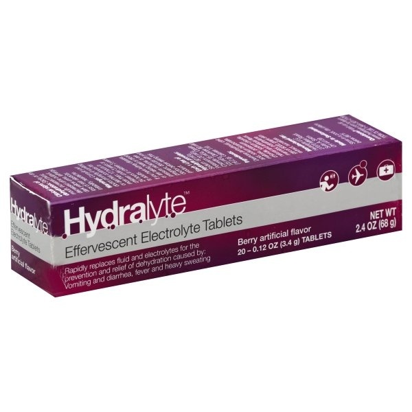 slide 1 of 1, Hydralyte Effervescent Electrolyte Berry Tablets, 20 ct