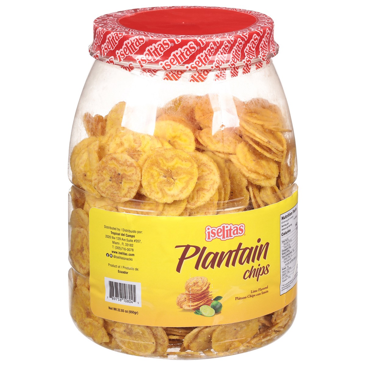 slide 4 of 11, Iselitas Lime Flavored Plantain Chips 22.93 oz, 22.93 oz