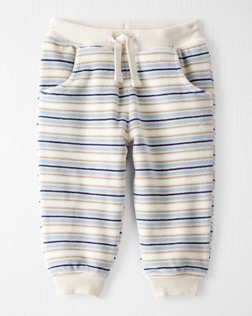 slide 2 of 4, Littleplanet Baby 2-Piece Organic Cotton Velour Set in Stripes Multi 12M, 2 pc