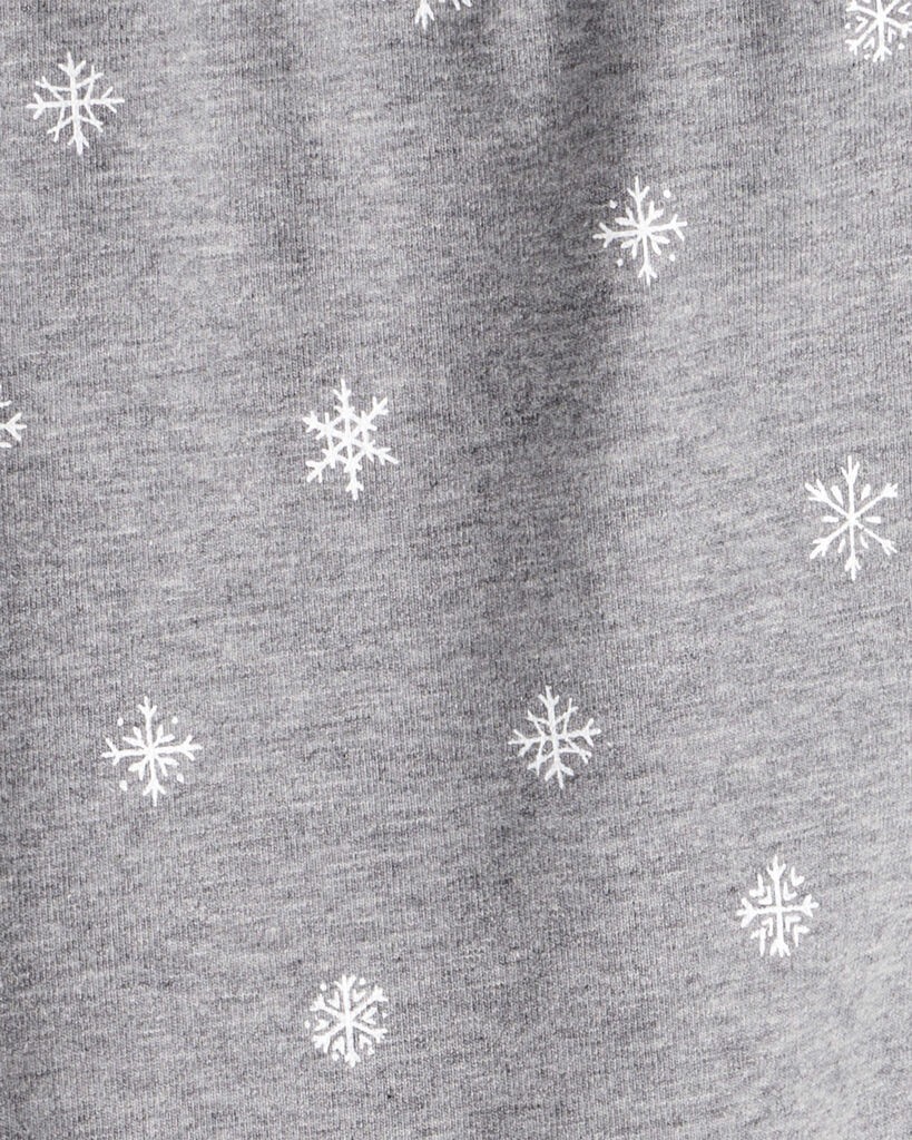 slide 3 of 3, Carter's Girls Snowflake Print Cotton Pull-On Stretch Leggings - Grey Heather 12, 1 ct