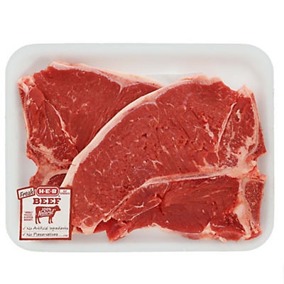 slide 1 of 1, H-E-B Thin Sliced T-Bone Steak USDA Select, per lb