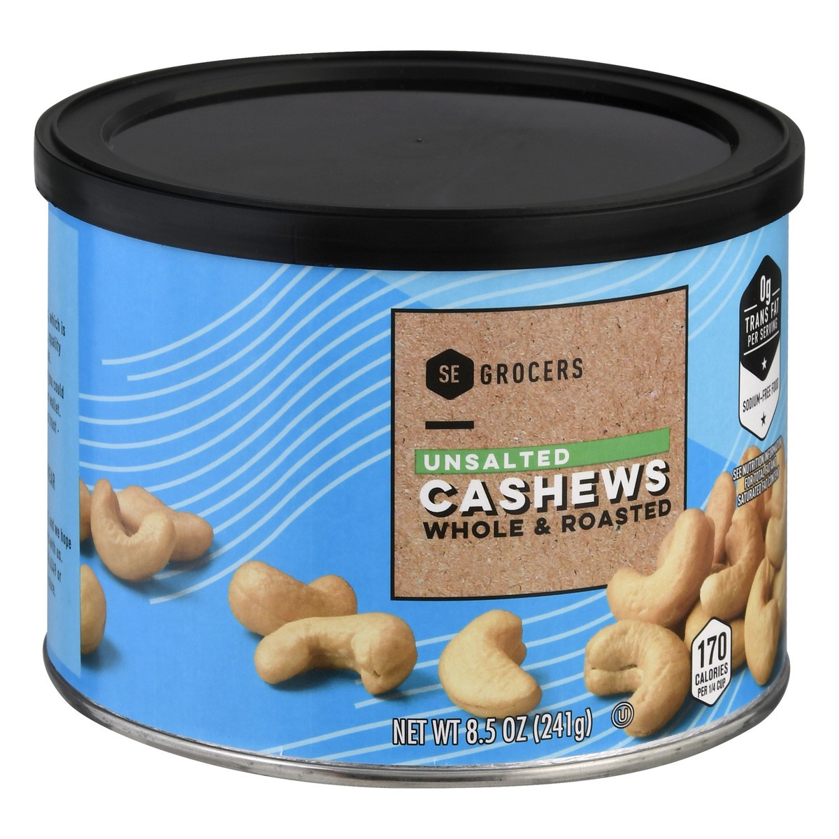 slide 2 of 10, SE Grocers Unsalted Cashews Whole & Roasted, 8.5 oz