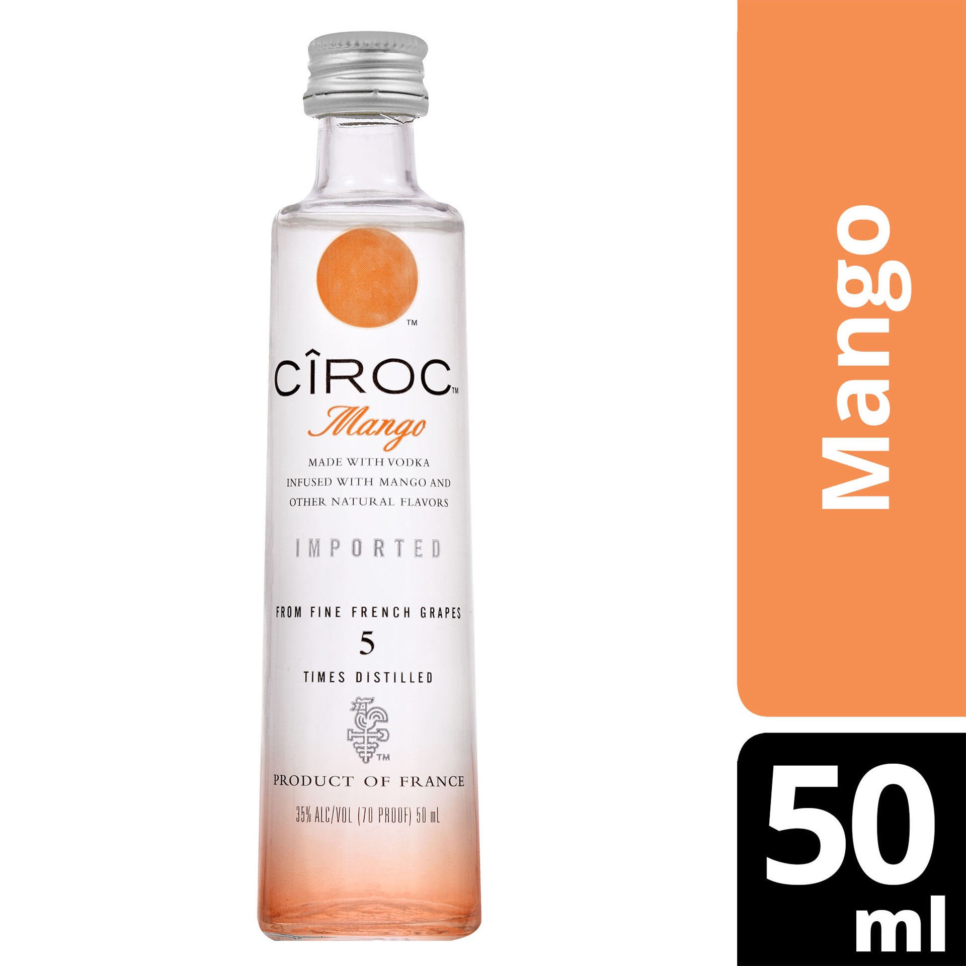 slide 4 of 4, CIROC Mango, 50 mL (Made with Vodka Infused with Natural Flavors), 50 mL