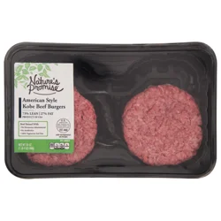 Nature's Promise 73% Lean 27% Fat American Style Kobe Beef Burgers - 4 ct