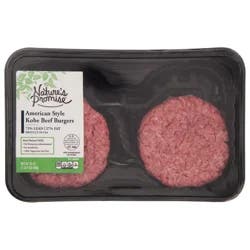 Nature's Promise 73% Lean 27% Fat American Style Kobe Beef Burgers - 4 ct