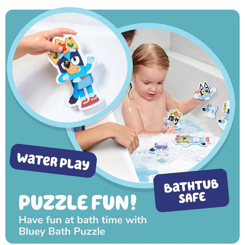 slide 5 of 8, Bluey Tomy Toomies Bath Puzzle with Net Storage Bag - 8pc, 8 ct