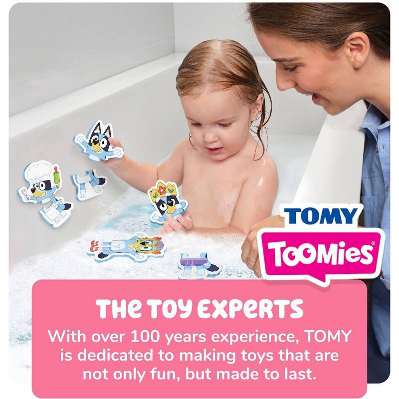 slide 4 of 8, Bluey Tomy Toomies Bath Puzzle with Net Storage Bag - 8pc, 8 ct