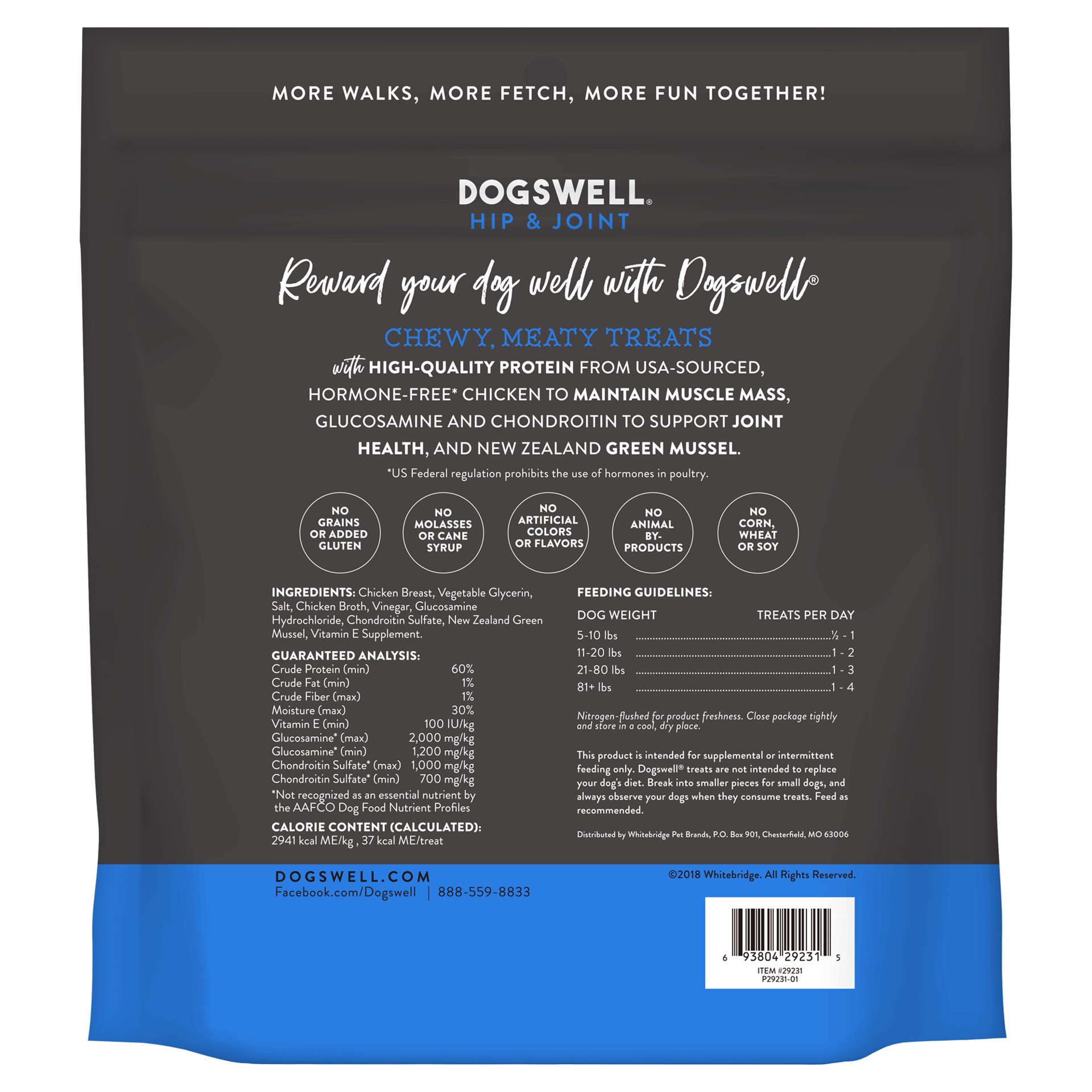 slide 3 of 7, Dogswell Hip & Joint Jerky Dog Treats, Chicken Breast, 24 oz. Pouch, 24 oz