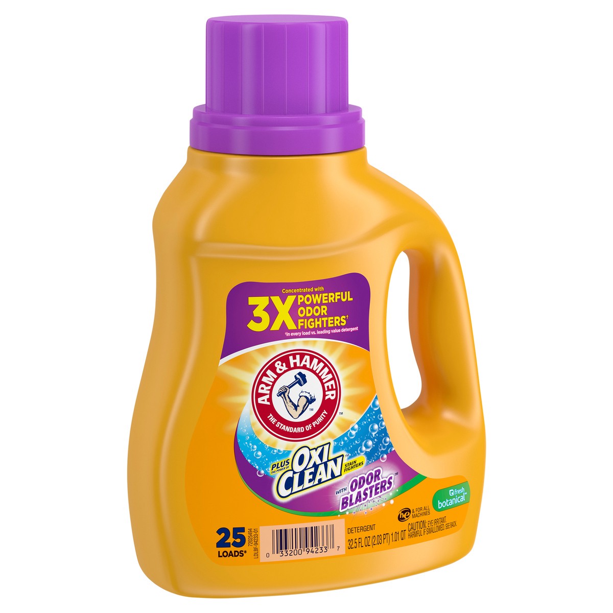 slide 9 of 11, ARM & HAMMER Plus OxiClean Odor Blasters Fresh Botanical, 25 Loads Liquid Laundry Detergent, 32.5 Fl oz, 32.5 oz