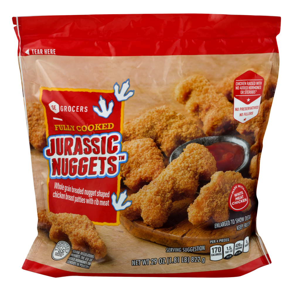 slide 1 of 1, SE Grocers Nuggets Jurassic Fully Cooked, 29 oz