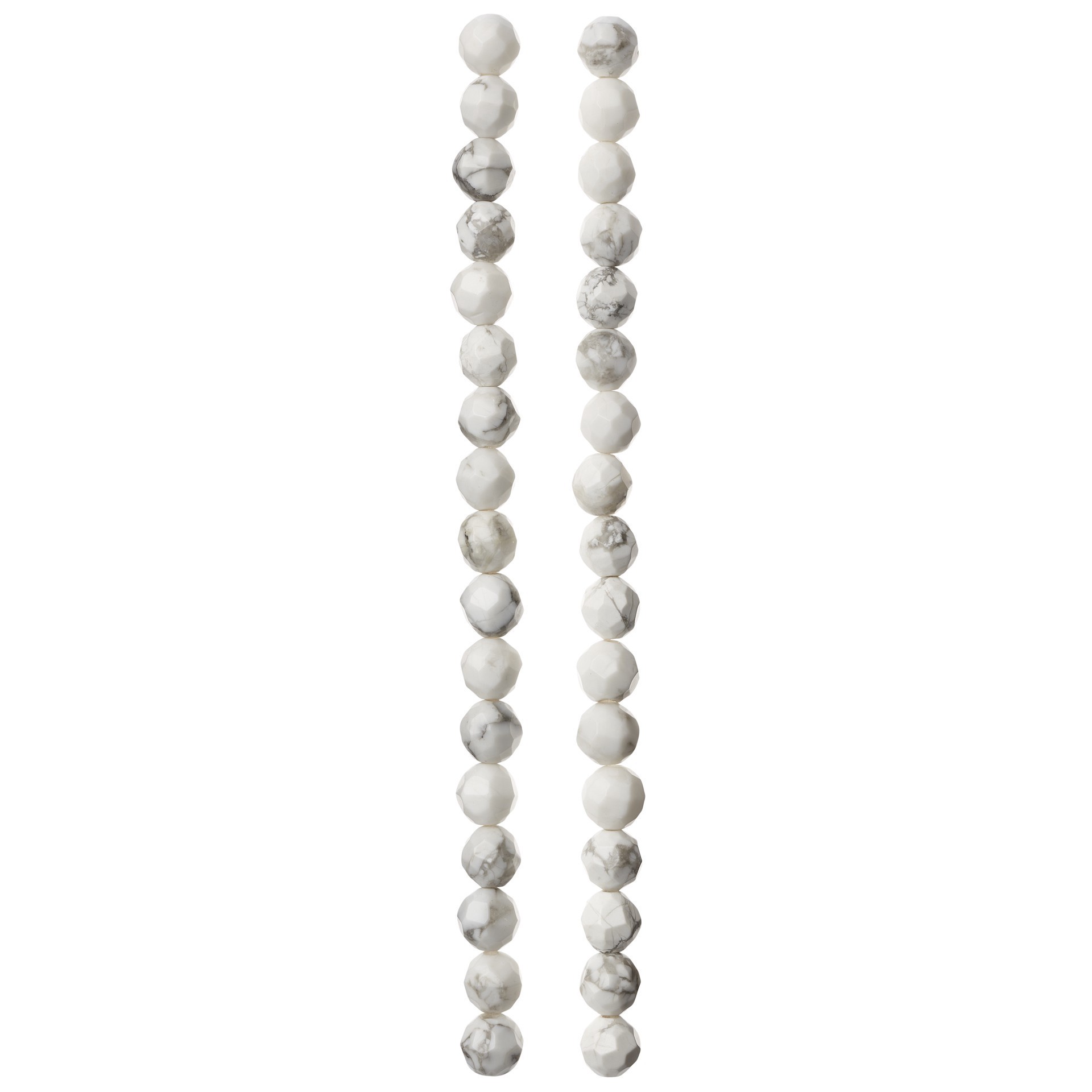 slide 3 of 3, White Faceted Howlite Round Beads, 8mm By Bead Landing, 8mm