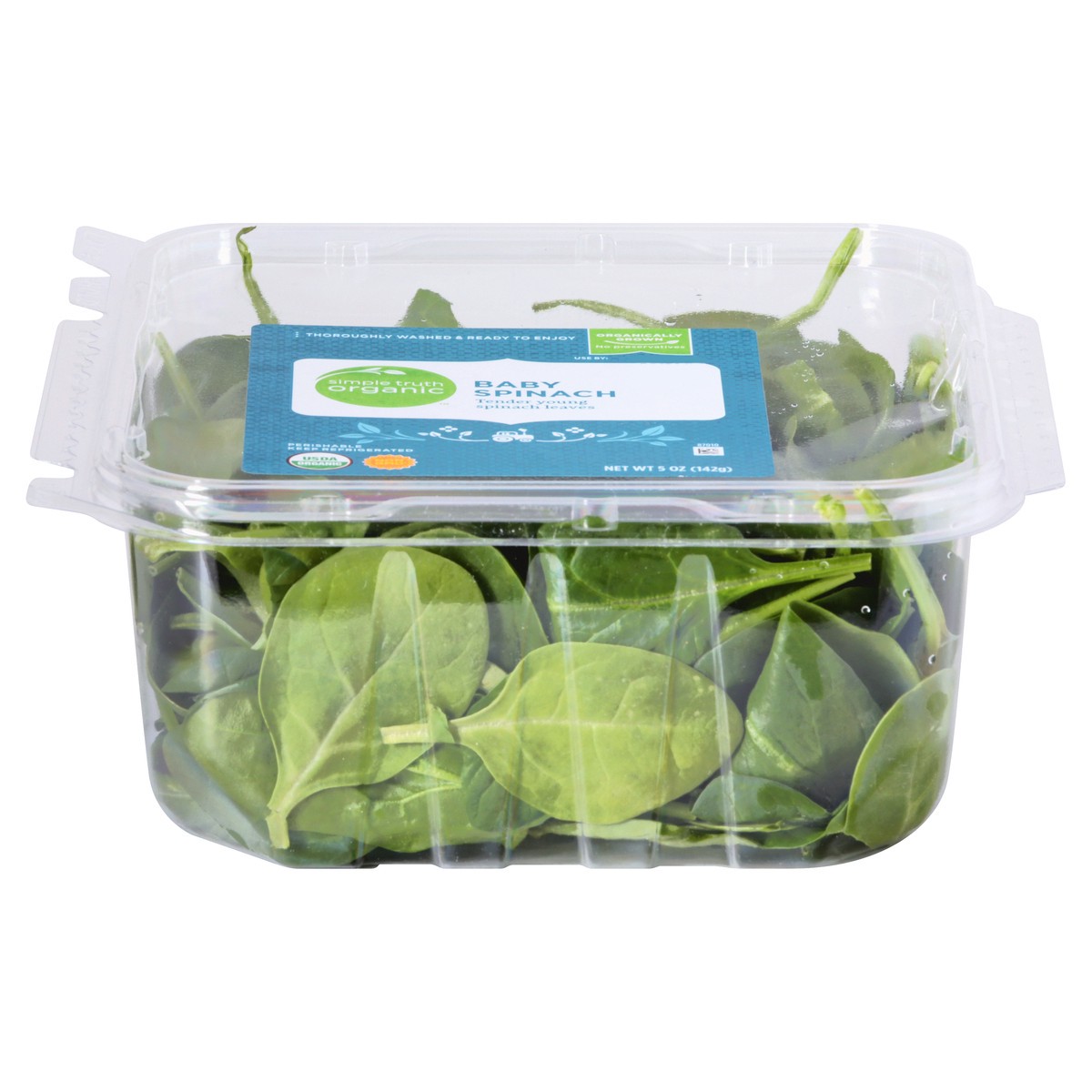 slide 1 of 9, Simple Truth Organic Organic Baby Spinach 5 oz, 5 oz