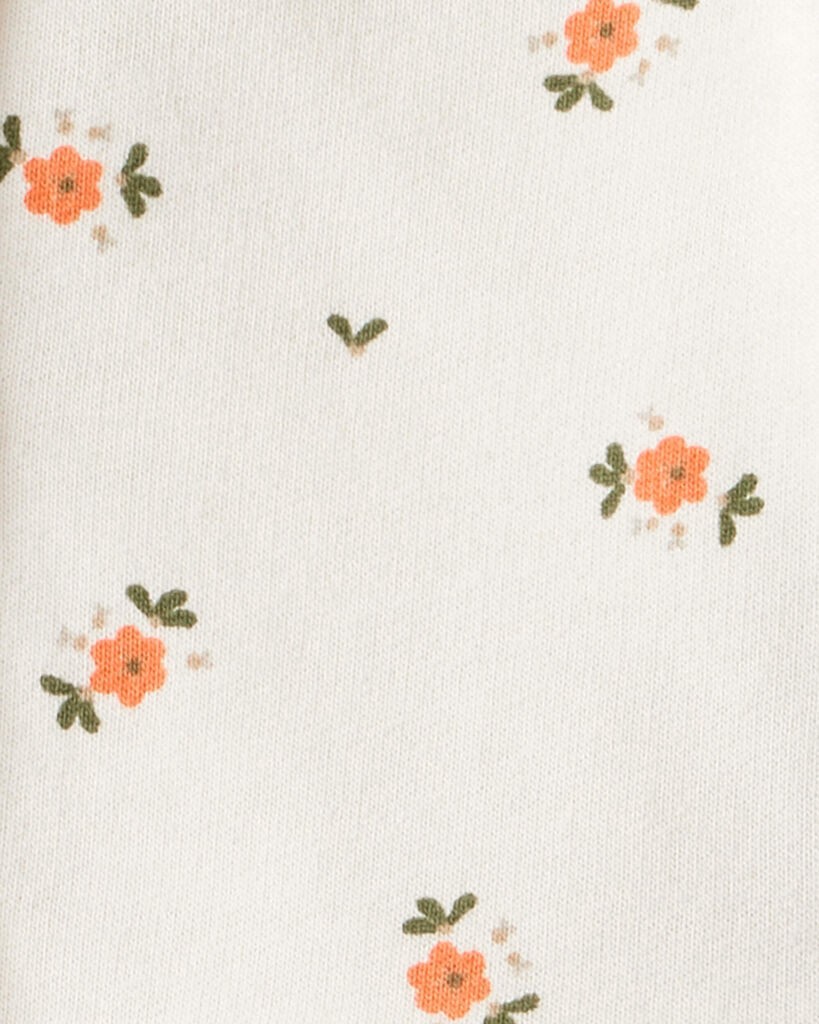 slide 3 of 3, Carter's Baby Girl 3-Piece Floral French Terry Long-Sleeve Bodysuit & Pant Set - Ivory Ivory NB, 3 pc