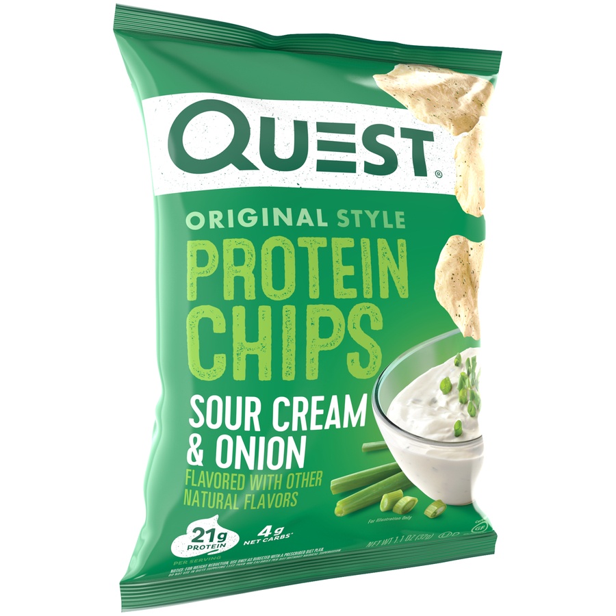 slide 2 of 5, Quest Sour Cream Onion Protein Chips, 1.1 oz