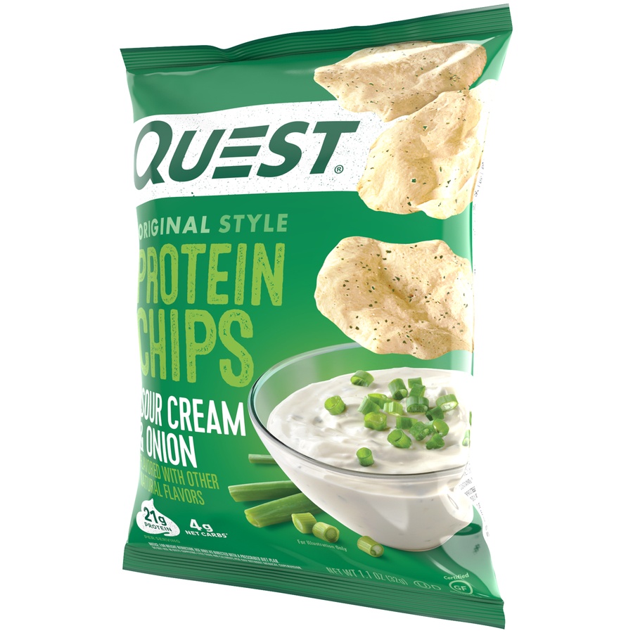 slide 3 of 5, Quest Sour Cream Onion Protein Chips, 1.1 oz